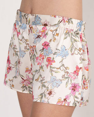 Printed Silk Cami And Shorts Set