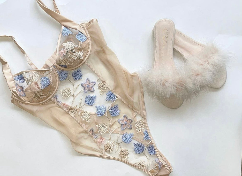 Floral Embroidered Teddy