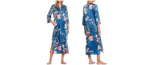 Peony Floral Satin Caftan