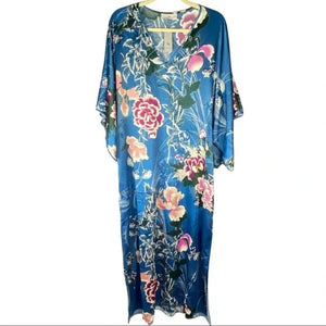 Peony Floral Satin Caftan