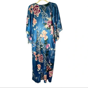 Peony Floral Satin Caftan