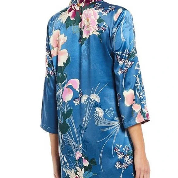 Peony Floral Satin Caftan