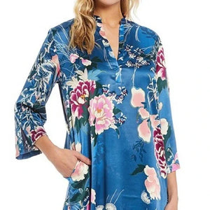 Peony Floral Satin Caftan